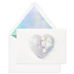 Hallmark Floral Laser Foil Heart Blank Note Cards, Box Of 8 8 Hallmark Floral Laser Foil Heart Blank Note Cards, Box Of 8 -Hot Sale Hallmark Store Floral Laser Foil Heart Blank Note Cards 1499THK2105 04