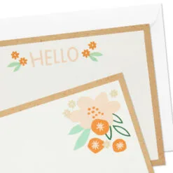 Hallmark Ivory Floral Flat Note Cards In Caddy, Box Of 40 -Hot Sale Hallmark Store Floral SinglePanel Note Cards With Caddy 3CNT5048 05