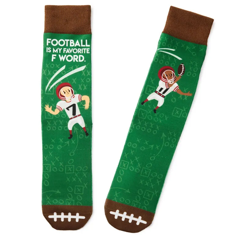 Hallmark Football Is My Favorite F Word Funny Crew Socks 1 Hallmark Football Is My Favorite F Word Funny Crew Socks