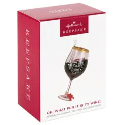 Hallmark Oh, What Fun It Is To Wine Ornament -Hot Sale Hallmark Store Glass of Red Wine Keepsake Ornament 1599QGO2919 04