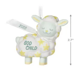 Hallmark Godchild 2023 Porcelain Ornament -Hot Sale Hallmark Store Godchild Lamb Keepsake Ornament 1799QGO2609 03