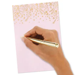 Hallmark Gold Floral On Pink Stationery Set, Box Of 20 -Hot Sale Hallmark Store Gold Floral on Pink Stationery Set 1499STN1139 04