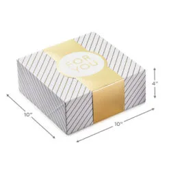 Hallmark 10" Gold And White Striped 2-Pack Gift Boxes With Bands -Hot Sale Hallmark Store Gold and White Striped 2Pack Gift Boxes With Bands 5EBC1226 04