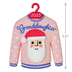 Hallmark Granddaughter Christmas Sweater 2023 Ornament -Hot Sale Hallmark Store Granddaughter Santa Sweater 2023 Keepsake Ornament 1399QGO2549 03