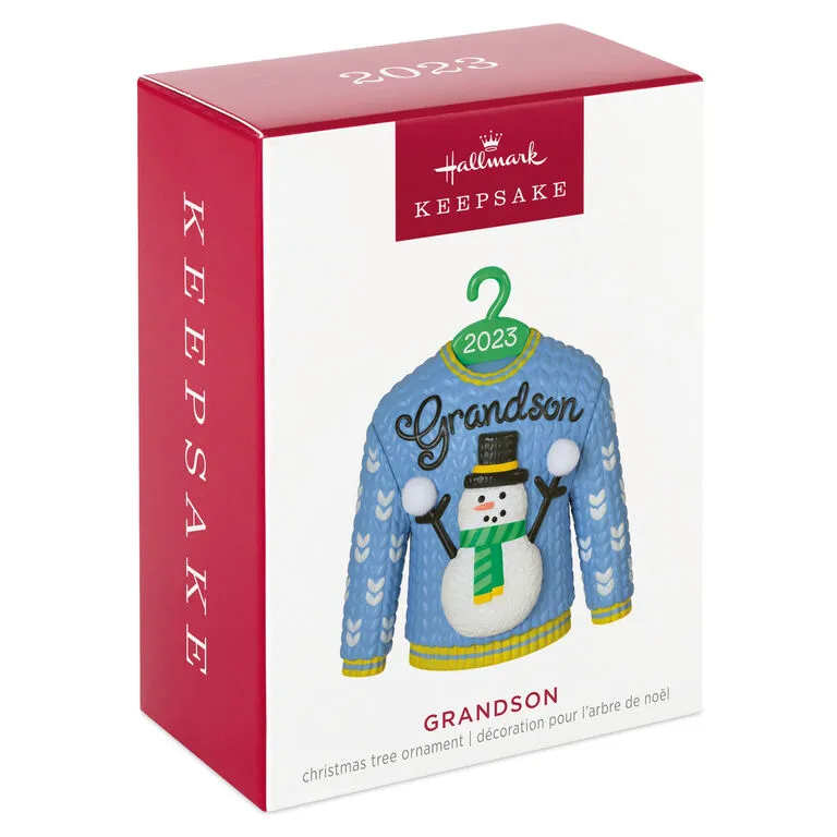 Hallmark Grandson Christmas Sweater 2023 Ornament 4 Hallmark Grandson Christmas Sweater 2023 Ornament - Image 4