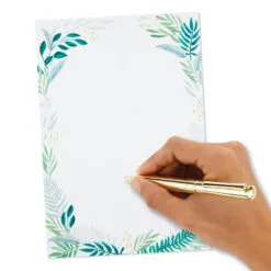 Hallmark Fern Border Stationery Set, 20 Sheets -Hot Sale Hallmark Store Green Ferns Writing Sheets Stationery Set 1STN1144 04