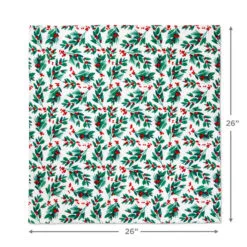 Hallmark 26" Greenery And Berries Christmas Fabric Gift Wrap With Twine And Tag -Hot Sale Hallmark Store Greenery and Berries Christmas Fabric Gift Wrap With Tag 5XW2087 04