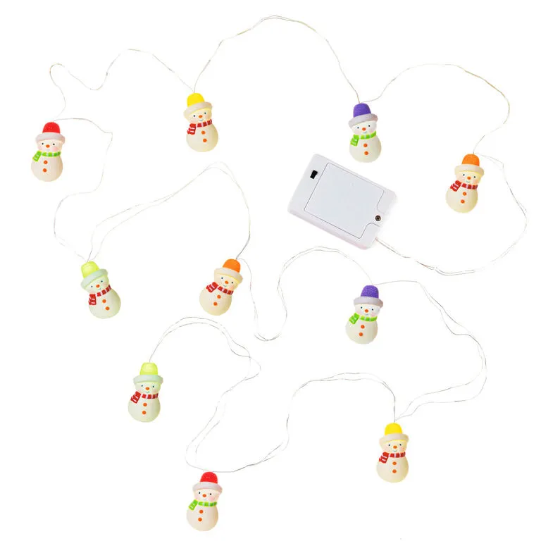 Hallmark Gumdrop Snowman 10-Light Christmas String Lights, 10' 1 Hallmark Gumdrop Snowman 10-Light Christmas String Lights, 10'