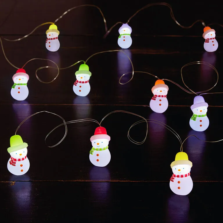 Hallmark Gumdrop Snowman 10-Light Christmas String Lights, 10' 2 Hallmark Gumdrop Snowman 10-Light Christmas String Lights, 10' - Image 2