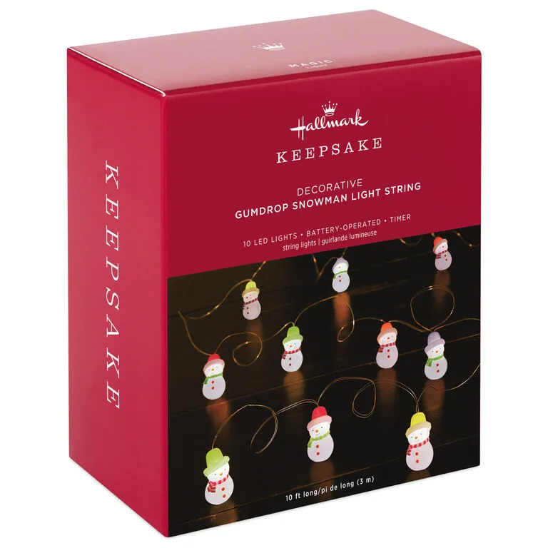 Hallmark Gumdrop Snowman 10-Light Christmas String Lights, 10' 4 Hallmark Gumdrop Snowman 10-Light Christmas String Lights, 10' - Image 4
