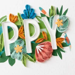 Hallmark Floral Happy Quilled Paper Handmade Birthday Card -Hot Sale Hallmark Store Happy and Flowers Quilled Paper Birthday Card for Her 1299LAD2728 04