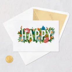 Hallmark Floral Happy Quilled Paper Handmade Birthday Card -Hot Sale Hallmark Store Happy and Flowers Quilled Paper Birthday Card for Her 1299LAD2728 05