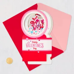 Hallmark All My Love Snow Globe Musical 3D Pop-Up Valentine's Day Card With Motion -Hot Sale Hallmark Store Hearts Snow Globe 3D PopUp Music Motion Valentines Day Card 1299VAY9986 05