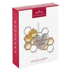 Hallmark Our Love Is Sweet Metal Ornament -Hot Sale Hallmark Store Honeycomb and Heart Keepsake Ornament 1799QHX3027 04