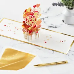 Hallmark All My Love Hearts 3D Pop-Up Love Card -Hot Sale Hallmark Store I Love You Hearts 3D PopUp Love Card 1299LAD2889 06