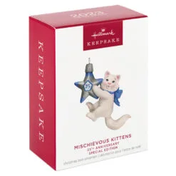 Hallmark Mischievous Kittens Special Edition 25th Anniversary Ornament -Hot Sale Hallmark Store Kitten With 25th Star Keepsake Ornament 1799QXE3327 04