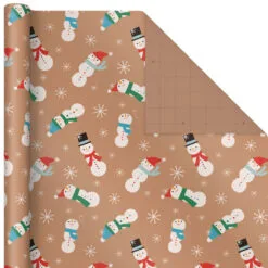 Hallmark Kraft Assorted 4-Pack Christmas Wrapping Paper, 88 Sq. Ft. -Hot Sale Hallmark Store Kraft Christmas Wrapping Paper for Kids JXW1085 04