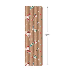 Hallmark Kraft Assorted 4-Pack Christmas Wrapping Paper, 88 Sq. Ft. -Hot Sale Hallmark Store Kraft Christmas Wrapping Paper for Kids JXW1085 08
