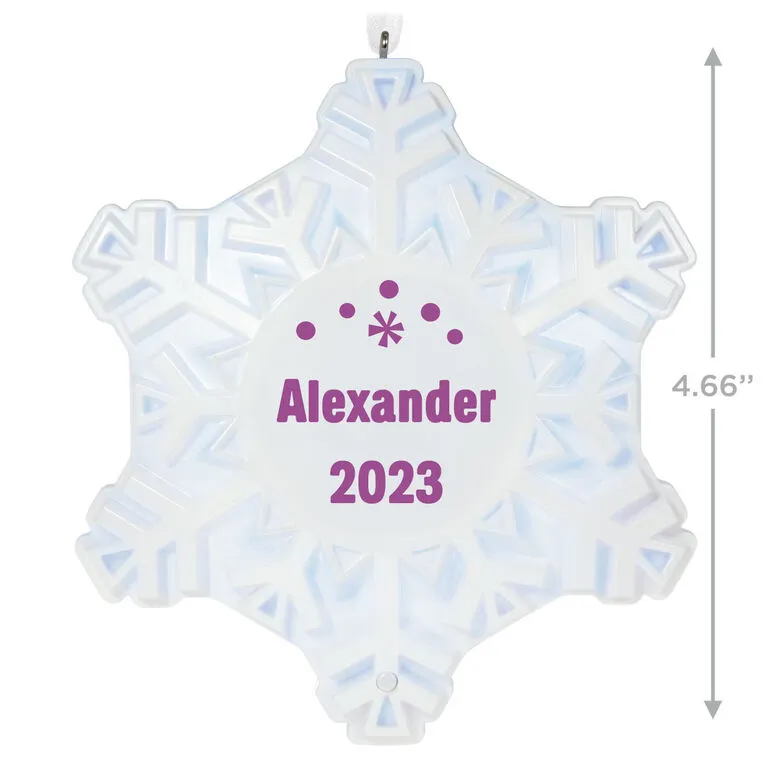 Hallmark Magic Sparkling Snowflake Block Text Personalized Ornament With Light 3 Hallmark Magic Sparkling Snowflake Block Text Personalized Ornament With Light - Image 3