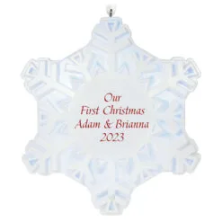 Hallmark Magic Sparkling Snowflake Script Text Personalized Ornament With Light