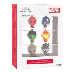 Mini Marvel Super Heroes Shatterproof Hallmark Ornaments, Set Of 6 -Hot Sale Hallmark Store Marvel Super Heroes Miniature Christmas Ornaments Set of 6 2HCM9228 04