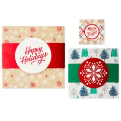 Hallmark Merry And Bright 3-Pack Christmas Gift Boxes, Assorted Sizes And Designs -Hot Sale Hallmark Store Merry and Bright Assorted Christmas Gift Boxes 5XBC1129 06