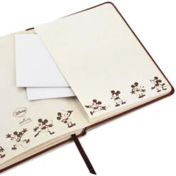 Hallmark Disney Mickey Mouse Brown Faux Leather Journal -Hot Sale Hallmark Store Mickey Mouse Drawings Brown Faux Leather Notebook 5HWJ6940 04