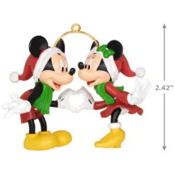 Hallmark Disney Mickey And Minnie A Season Of Love Ornament -Hot Sale Hallmark Store Mickey and Minnie Hands Heart Keepsake Ornament 2099QXD6667 03