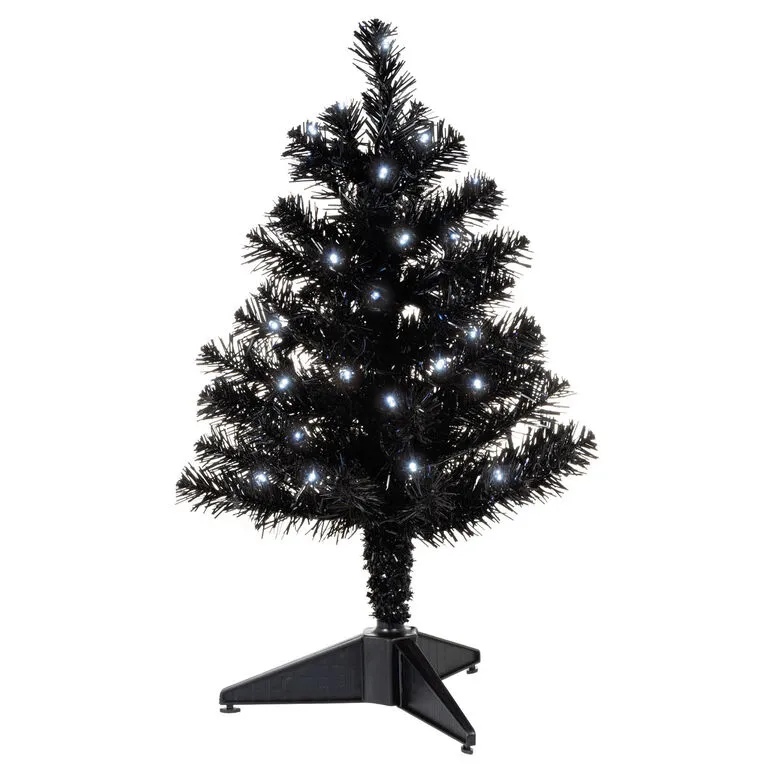 Hallmark Miniature Black Pre-Lit Christmas Tree, 18.75" 1 Hallmark Miniature Black Pre-Lit Christmas Tree, 18.75"