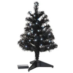 Hallmark Miniature Black Pre-Lit Christmas Tree, 18.75" 7 Hallmark Miniature Black Pre-Lit Christmas Tree, 18.75" -Hot Sale Hallmark Store Miniature Black PreLit Christmas Tree 2499QSB6246 06