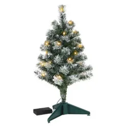 Hallmark Mini Flocked Pre-Lit Christmas Tree, 18.75" -Hot Sale Hallmark Store Miniature Flocked PreLit Keepsake Christmas Tree 2999QSB6339 06