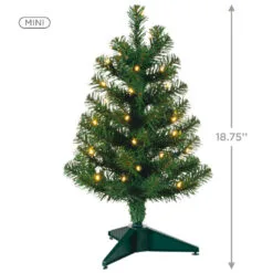 Hallmark Miniature Evergreen Pre-Lit Christmas Tree, 18.75" -Hot Sale Hallmark Store Miniature Green PreLit Christmas Tree 2499QSB6253 03
