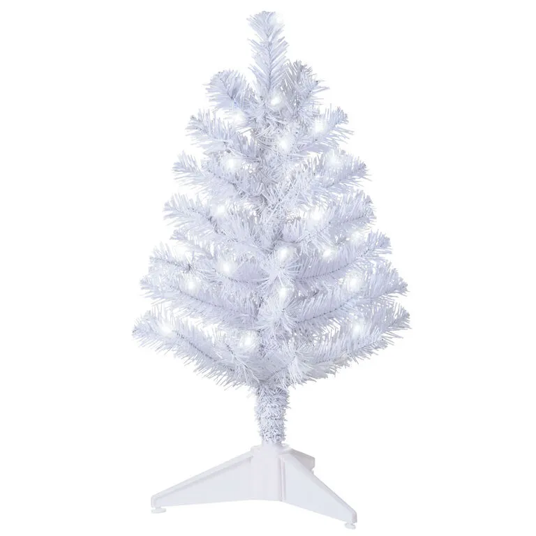 Hallmark Miniature White Pre-Lit Christmas Tree, 18.75" 1 Hallmark Miniature White Pre-Lit Christmas Tree, 18.75"