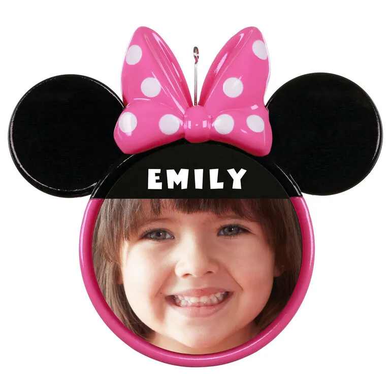 Hallmark Disney Minnie Mouse Ears Silhouette Text And Photo Personalized Ornament 1 Hallmark Disney Minnie Mouse Ears Silhouette Text And Photo Personalized Ornament