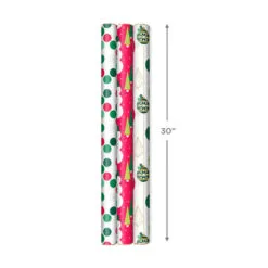 Hallmark Mod Holiday 3-Pack Reversible Wrapping Paper Assortment, 120 Sq. Ft. -Hot Sale Hallmark Store Mod Holiday Assorted Reversible Wrapping Paper 5JXW1072 03