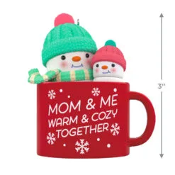Hallmark Mom & Me Hot Cocoa Mug 2023 Ornament -Hot Sale Hallmark Store Mom Me Snowmen in Mug Keepsake Ornament 1599QGO2577 03