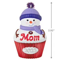Hallmark Mom Cupcake 2023 Ornament -Hot Sale Hallmark Store Mom Snowman Cupcake 2023 Keepsake Ornament 1399QGO2529 03