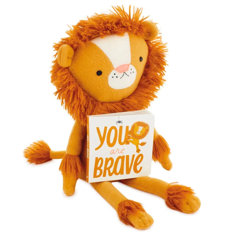 Hallmark MopTops Lion Stuffed Animal With You Are Brave Board Book 1 Hallmark MopTops Lion Stuffed Animal With You Are Brave Board Book