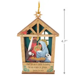 Hallmark A Child Is Born Nativity Papercraft Ornament -Hot Sale Hallmark Store Nativity Scene Wood and Paper Keepsake Ornament 1999QGO2759 03