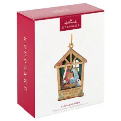 Hallmark A Child Is Born Nativity Papercraft Ornament -Hot Sale Hallmark Store Nativity Scene Wood and Paper Keepsake Ornament 1999QGO2759 04