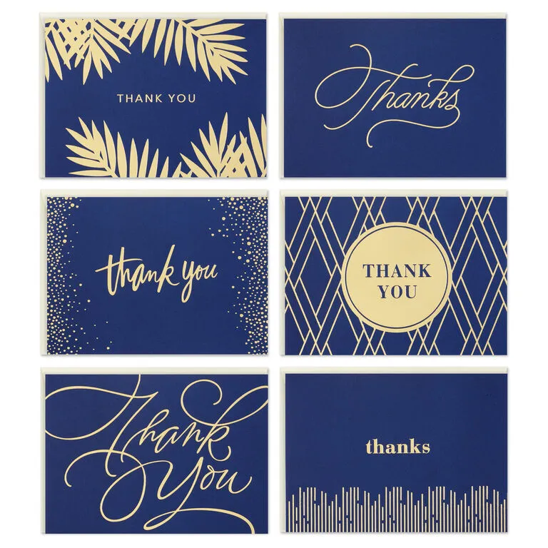 Hallmark Bulk Navy And Gold Assorted Blank Thank-You Notes, Box Of 120 2 Hallmark Bulk Navy And Gold Assorted Blank Thank-You Notes, Box Of 120 - Image 2