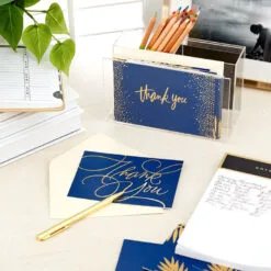 Hallmark Bulk Navy And Gold Assorted Blank Thank-You Notes, Box Of 120 13 Hallmark Bulk Navy And Gold Assorted Blank Thank-You Notes, Box Of 120 -Hot Sale Hallmark Store Navy and Gold Assorted Blank ThankYou Notes Bulk Pack 5STZ1064 07