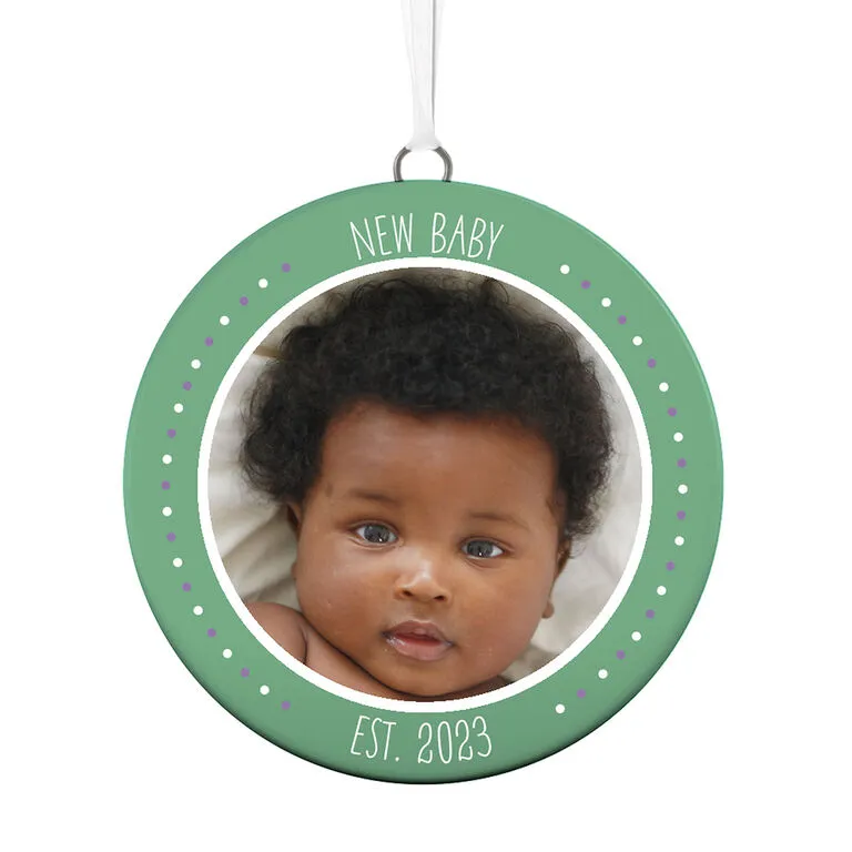 Hallmark New Baby Personalized Text And Photo Ceramic Ornament 1 Hallmark New Baby Personalized Text And Photo Ceramic Ornament