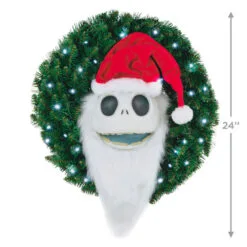 Hallmark Disney Tim Burton's The Nightmare Before Christmas Jack Skellington Wreath With Light, Sound And Motion, 24" -Hot Sale Hallmark Store Nightmare Before Christmas Jack Skellington Talking Wreath 1QFM3343 03