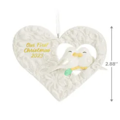 Hallmark Our First Christmas Birds In Heart 2023 Porcelain Ornament -Hot Sale Hallmark Store Our 1st Christmas Birds in Heart Keepsake Ornament 2299QGO2877 03