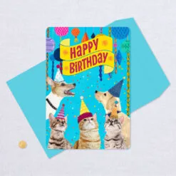 Hallmark 16" Party Cats And Dogs Jumbo Birthday Card From All -Hot Sale Hallmark Store Party Cats Dogs Birthday Card From Us 1299CBG3004 05