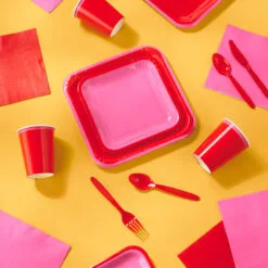 Hallmark Color Pop 96-Piece Tableware Basics Party Kit, Red And Pink 5 Hallmark Color Pop 96-Piece Tableware Basics Party Kit, Red And Pink -Hot Sale Hallmark Store Party Supplies in a Box Plates Napkins and Cups 5CLP1000 03
