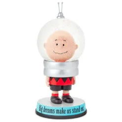 Hallmark Peanuts® Charlie Brown Big Dreams Snow Globe -Hot Sale Hallmark Store Peanuts Charlie Brown Figurine Big Dreams Snow Globe 1PAJ3548 03