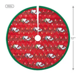 Hallmark Mini The Peanuts® Gang Snoopy Christmas Tree Topper And Tree Skirt, Set Of 2 -Hot Sale Hallmark Store Peanuts Snoopy Mini Keepsake Tree Skirt and Topper 2599QSB6249 04