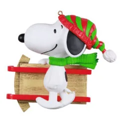 Hallmark Peanuts® Sledding With Snoopy Personalized Ornament -Hot Sale Hallmark Store Peanuts Snoopy With Sled Personalized Keepsake Ornament 2499QHE2002B1 06